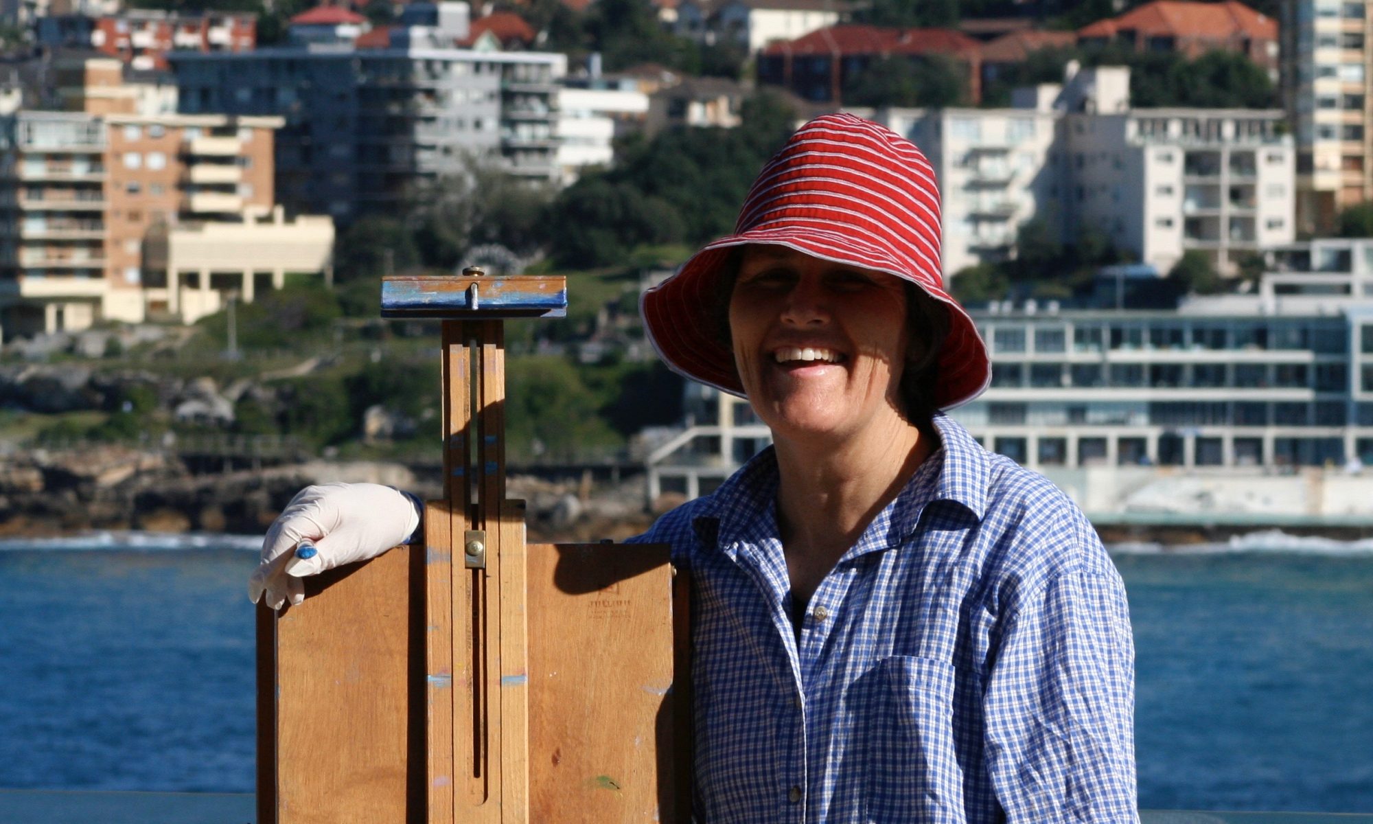 Jude Paradice painting at North Bondi